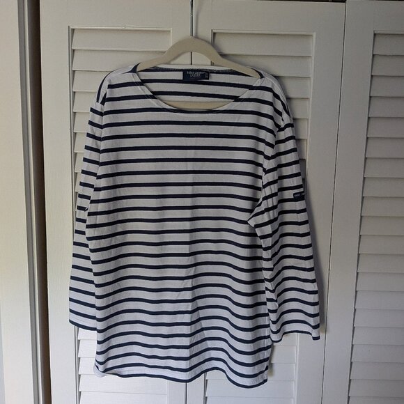 Saint James Navy and White Breton Striped Top, Size US 12, 3/4 sleeves - Picture 2 of 10
